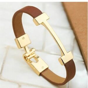 Anthropologie Gold and Brown Bracelet